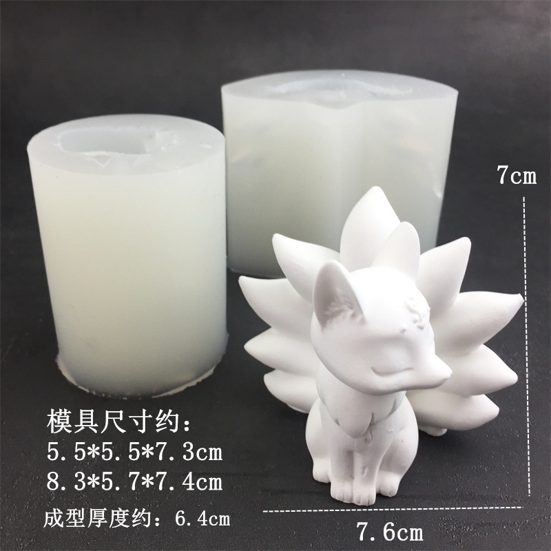 Bộ 2 Bộ Chín Cánh Cáo Hương Liệu Khuếch Tán Đá Trang Trí Khuôn Silicon Tự Làm Xe Cáo Thạch Cao Trang Trí Nến