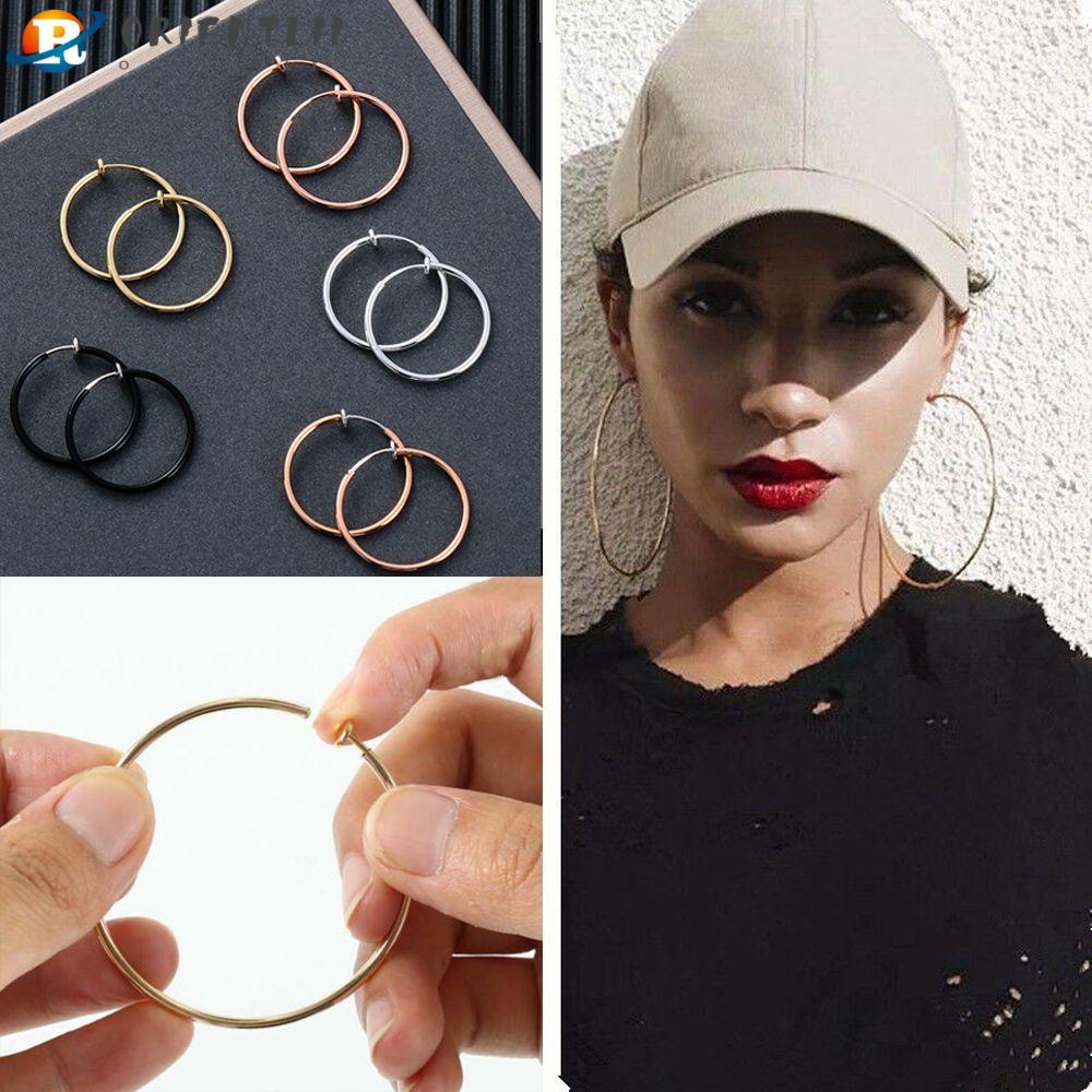 Khuyên Kẹp Vành Tai Hình Tròn Lớn Thời Trang Cho Nữ