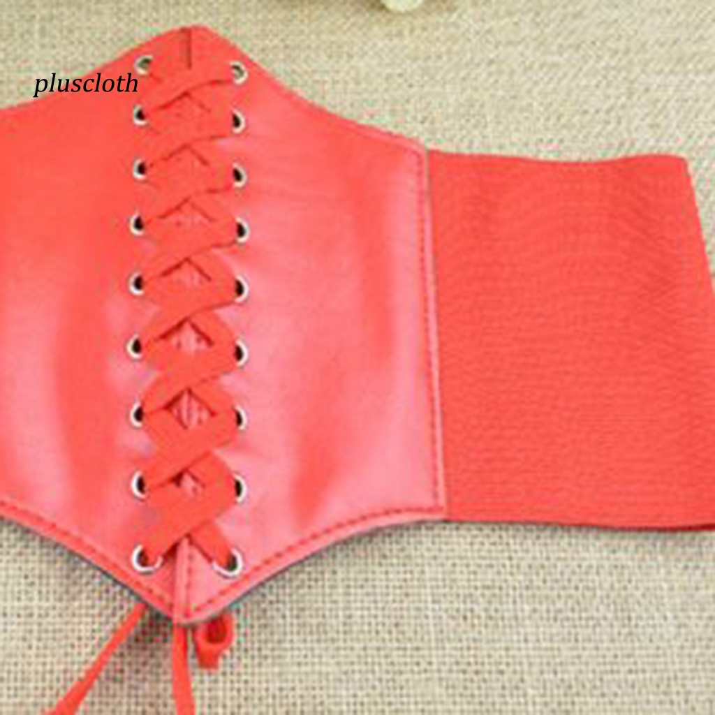 Thắt Lưng Giả Da Bản Rộng Co Dãn Màu Trơn Thời Trang Dự Tiệc