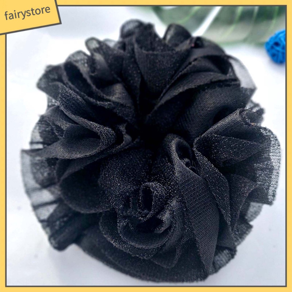 Dây Buộc Tóc Co Giãn Cao Hình Bông Hoa Lấp Lánh