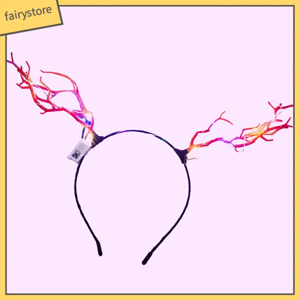 Băng Đô Cài Tóc Hình Sừng Hươu Có Đèn LED Phát Sáng Dành Cho Nữ