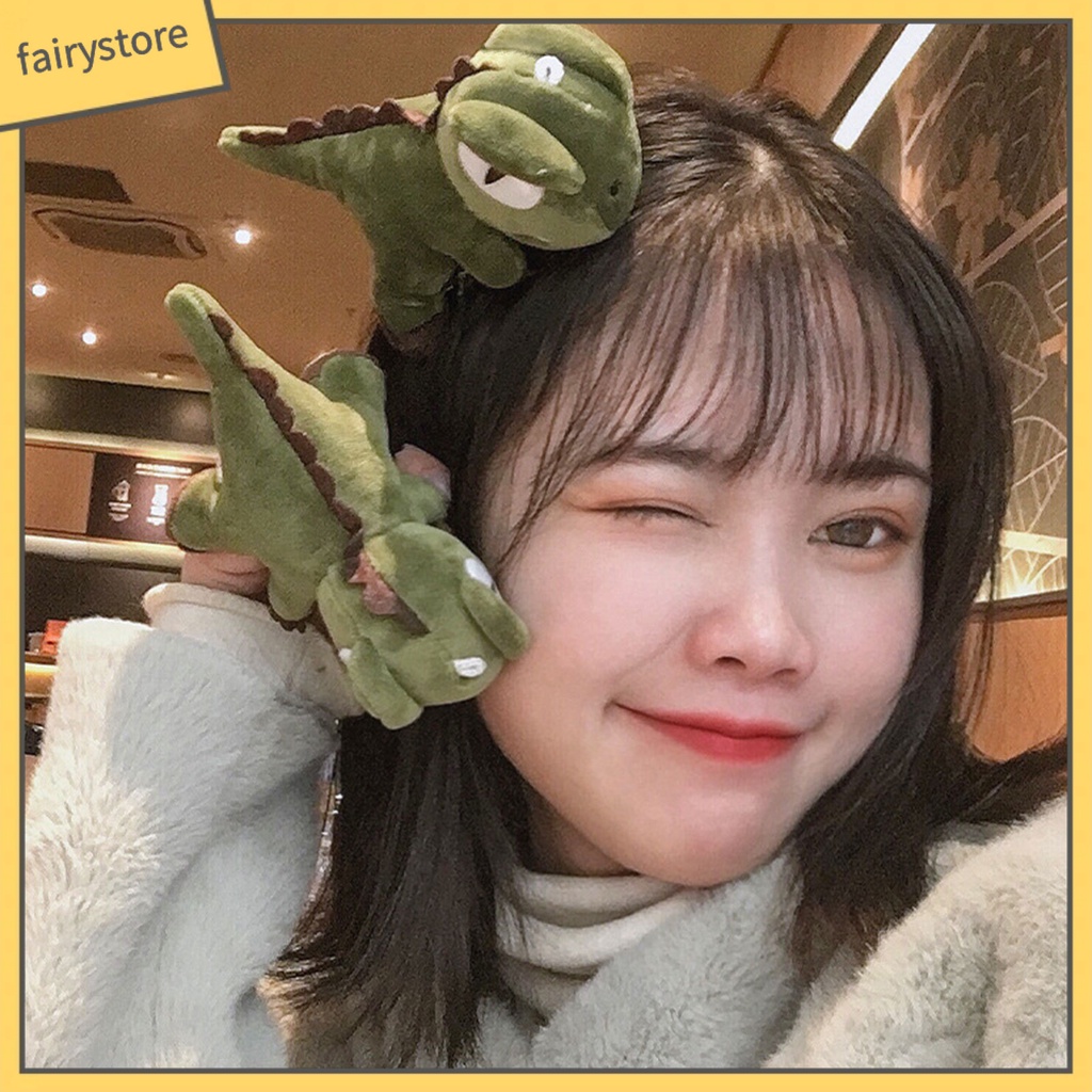 Dây Buộc Tóc Đuôi Ngựa Co Giãn Hình Khủng Long Hoạt Hình Dễ Thương Cho Nữ