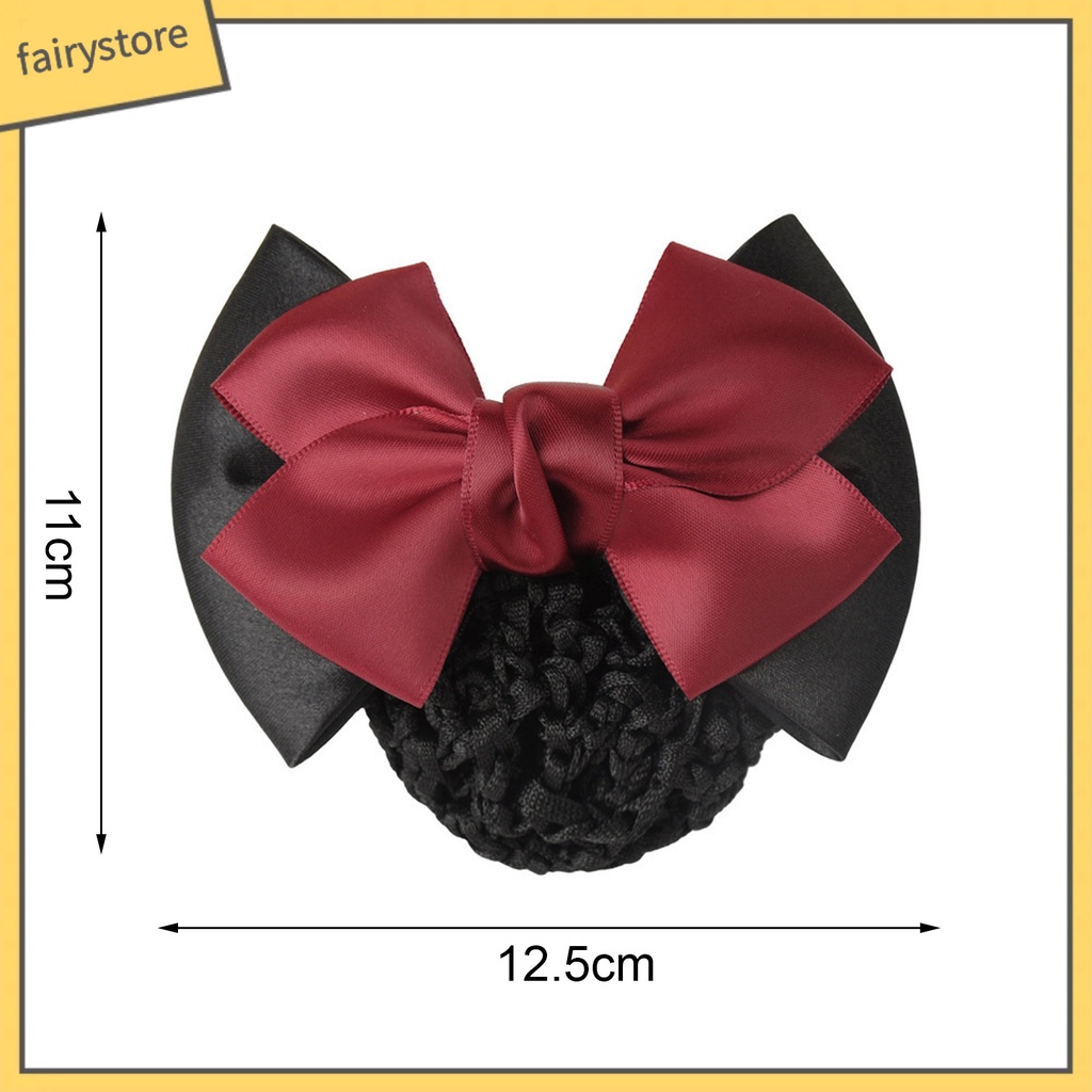 [FRO] Mũ Lưới Thắt Nơ Kẻ Sọc Màu Sắc Tương Phản Chống Trượt Trang Trí Tóc Y Tá Cho Nữ