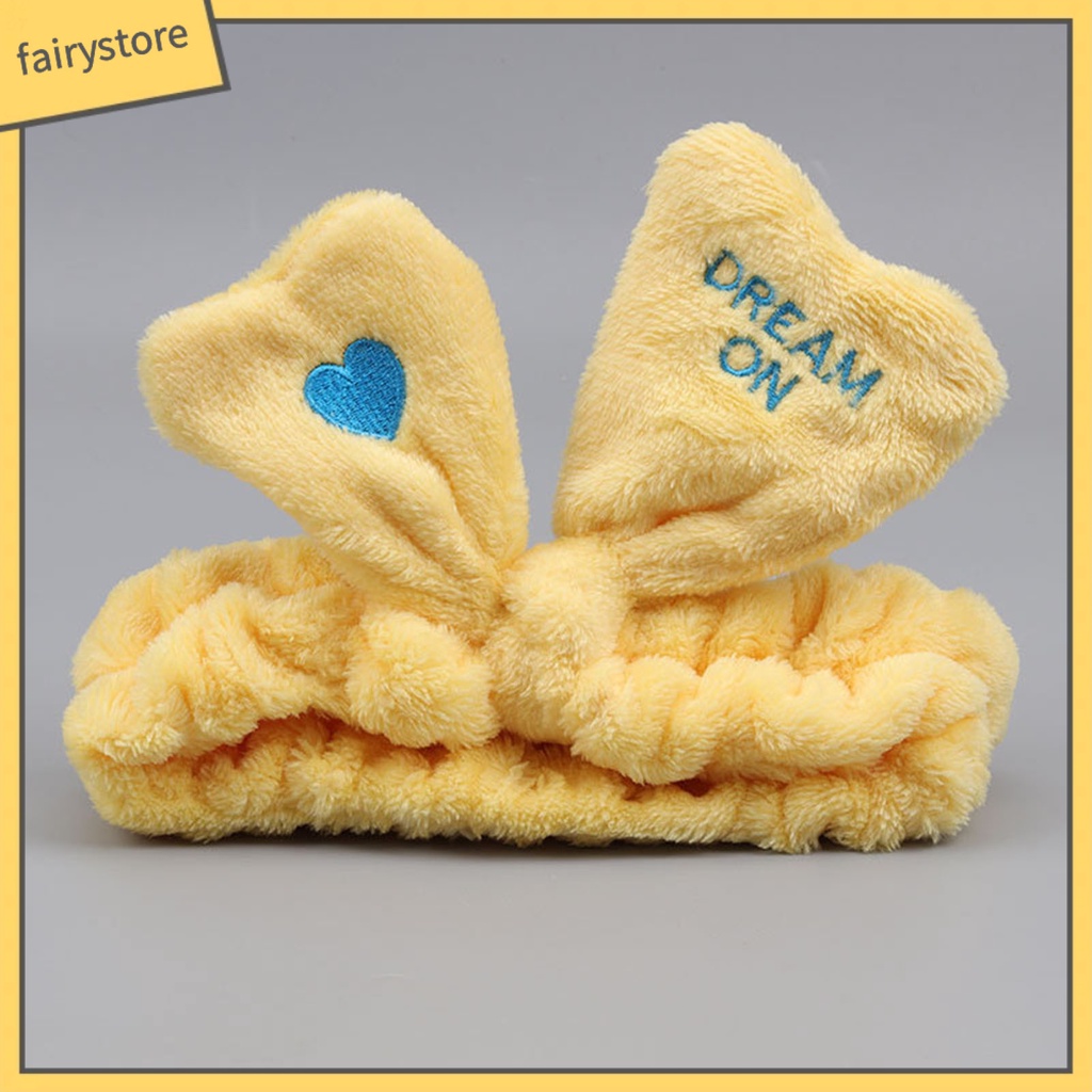 Băng Đô Cài Tóc Co Giãn Thêu Chữ / Trái Tim Thoải Mái Khi Rửa Mặt Cho Nữ