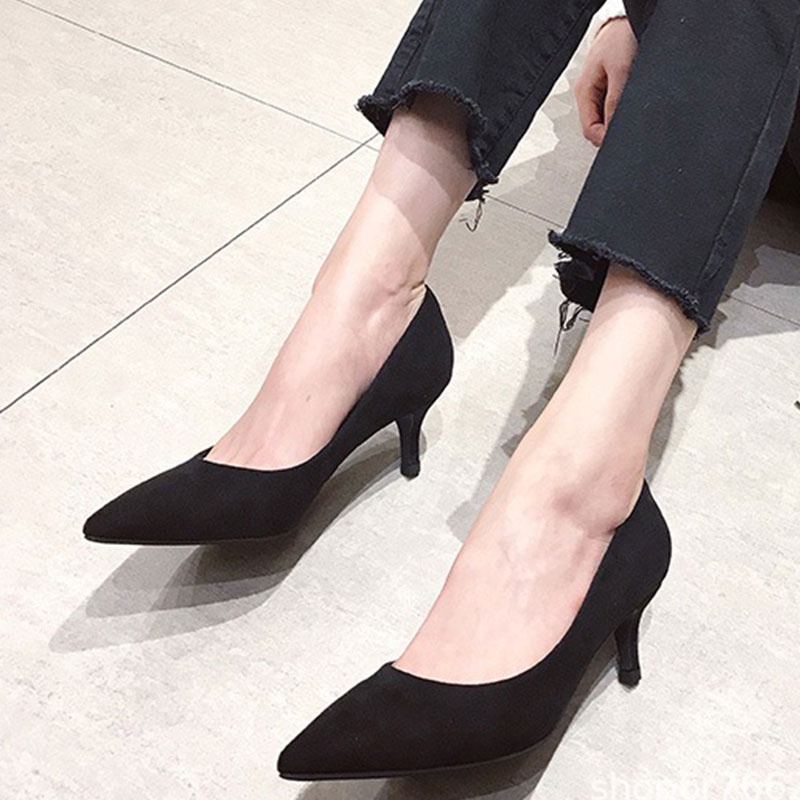 Giày cao gót YUNGUANG mũi nhọn phong cách Pháp thời trang cao cấp