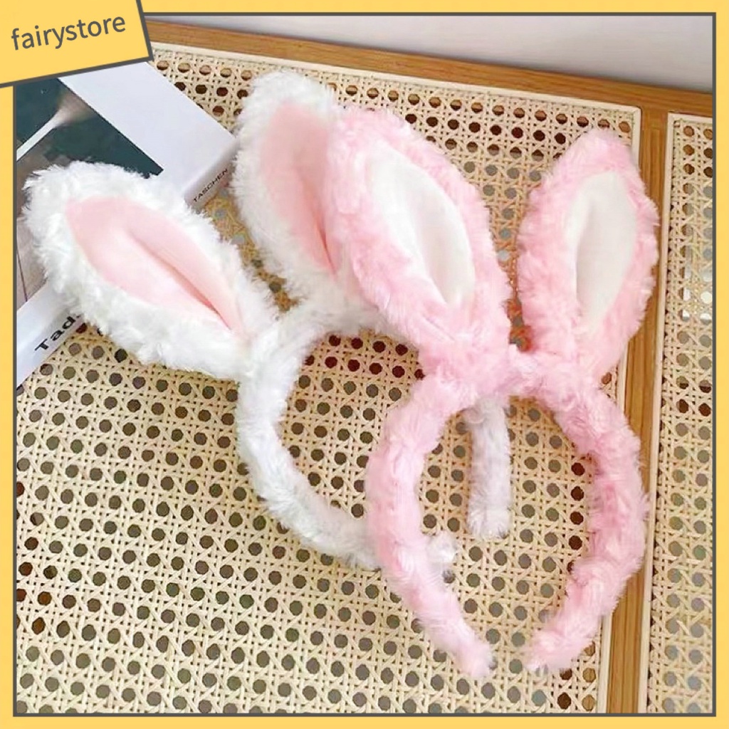 Băng Đô Cài Tóc Tai Thỏ Hoạt Hình Không Trượt Cho Nữ