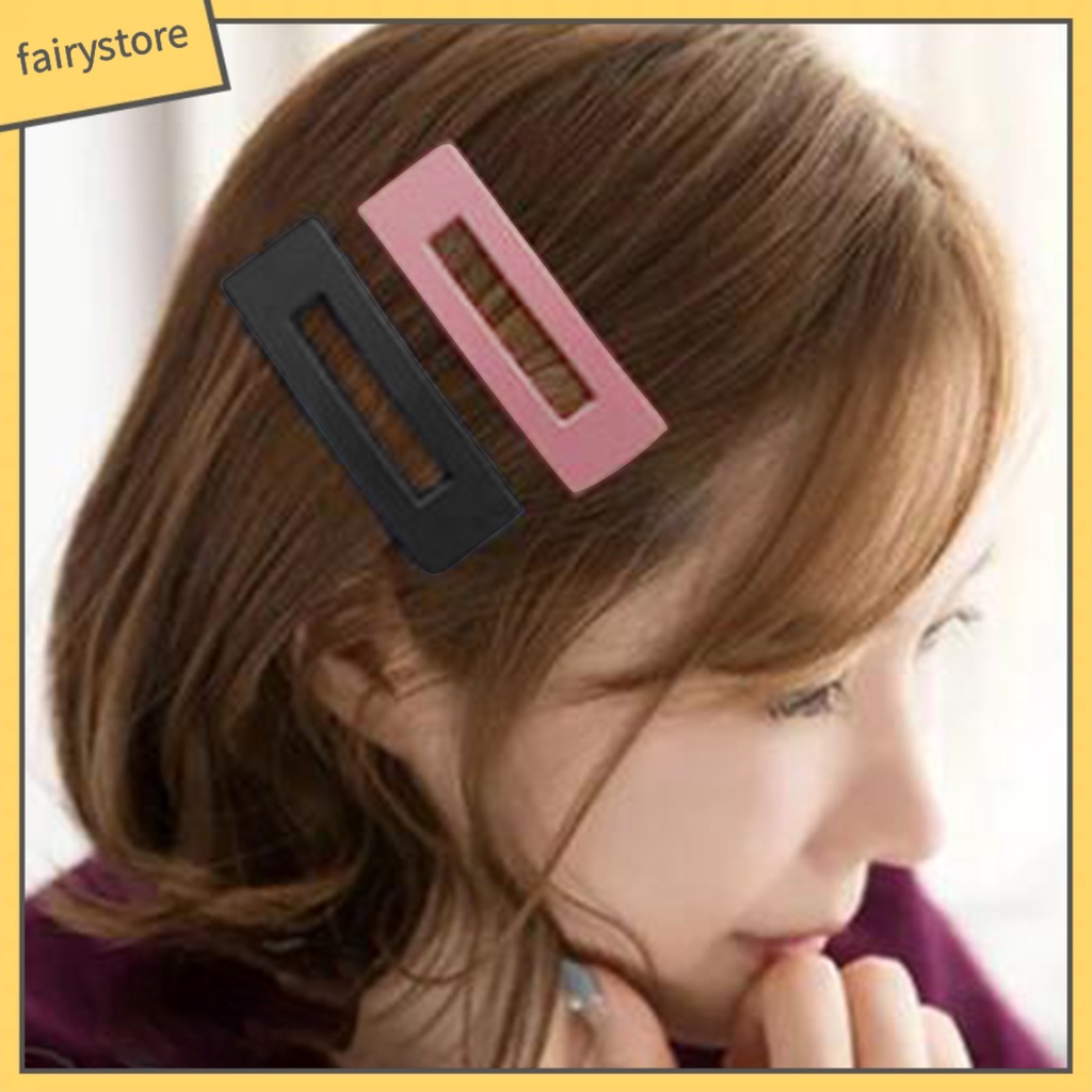 Set 2 Kẹp Tóc Hình Vuông Màu Sắc Kẹo Ngọt Dành Cho Nữ