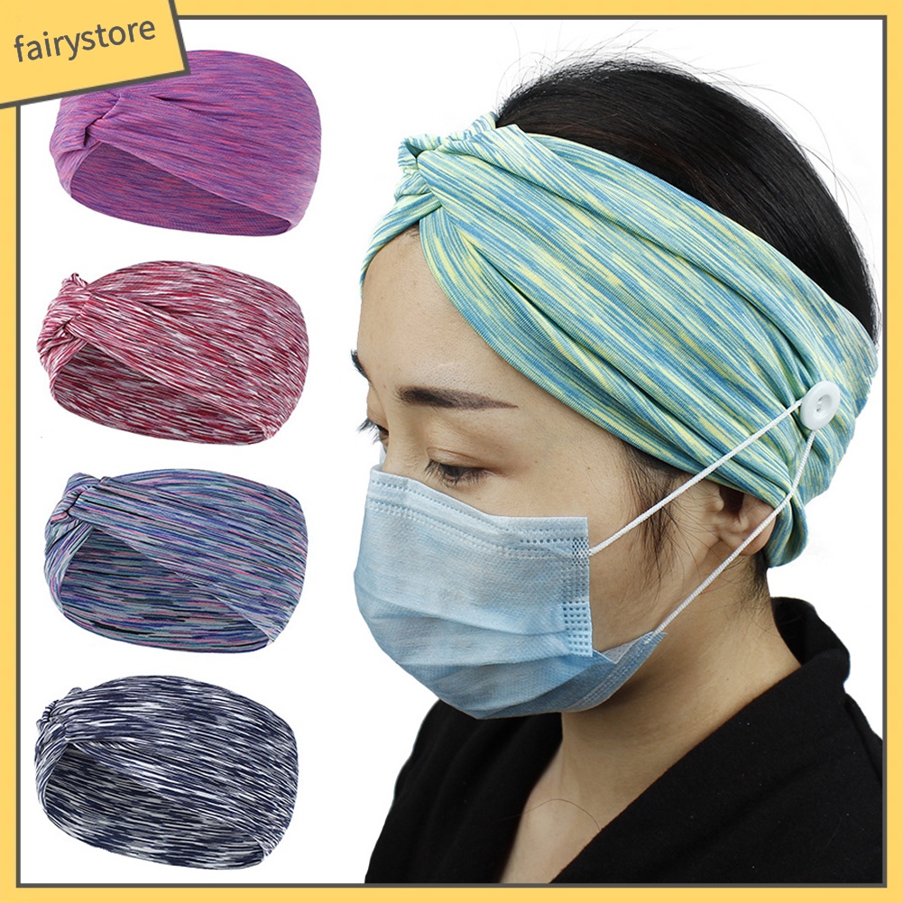 Set 3 Băng Đô Cài Tóc Thấm Hút Mồ Hôi Thắt Nút Chéo Thời Trang Unisex Tập Gym / Thể Thao