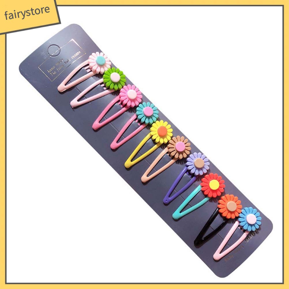 Set 10 Kẹp Tóc Hình Cây Dù / Hoa / Trái Cây Dễ Thương Cho Bé Gái