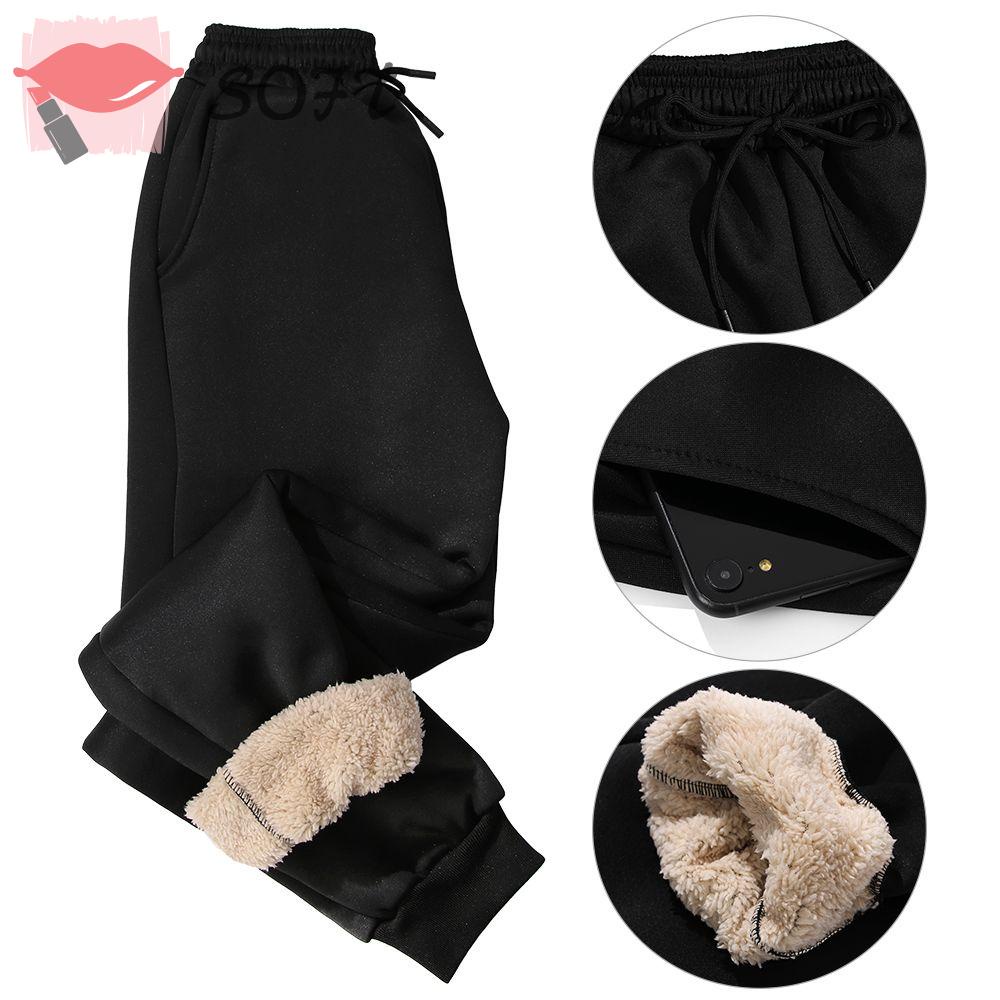 Quần Thể Thao Jogges Vải Cotton Dày Màu Trơn