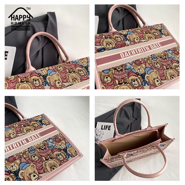 Túi xách tote đeo vai HAPPY HOMLIV 15.6 inch sức chứa lớn cho nữ
