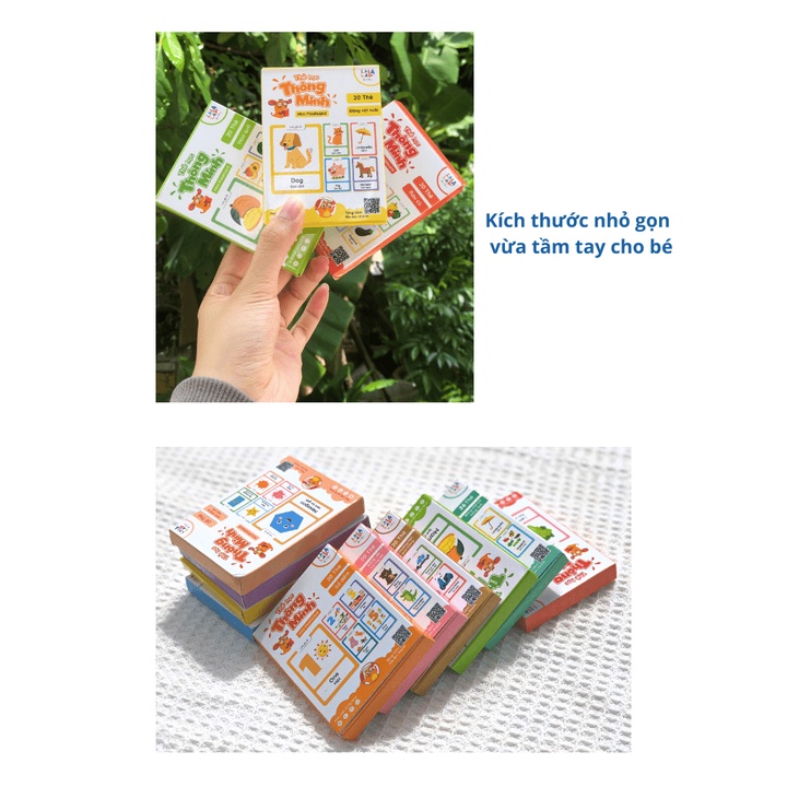 Thẻ học thông minh Mini Flashcard song ngữ Anh - Việt nhiều chủ đề cho bé thương hiệu Lalala baby