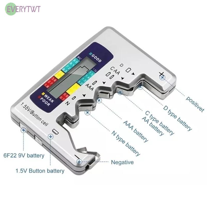 ⭐Hàng Có Sẵn! ⭐Dụng Cụ Kiểm Tra Pin Thay Thế 92 * 63 * 14mm 9V / 1.5V Màu Bạc