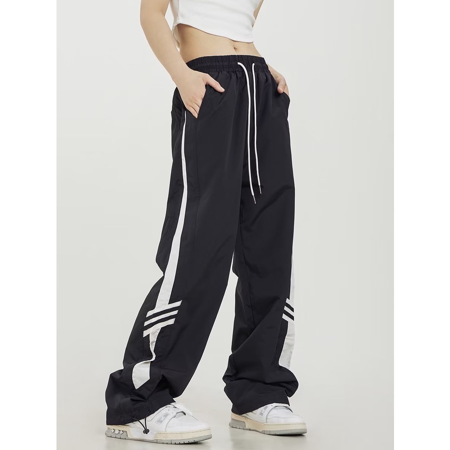 Quần Thể Thao Kẻ Sọc Phong Cách Đường Phố Mỹ Cá Tính Cho Nam Nữ