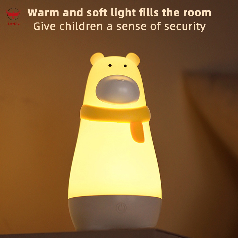 Đèn Ngủ Hình Gấu Dễ Thương Sạc USB