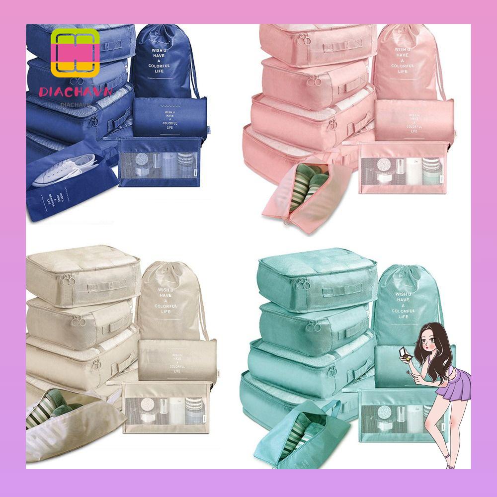 Set 8 Túi Đựng Giày / Mỹ Phẩm Chống Thấm Nước Tiện Dụng Mang Theo Du Lịch