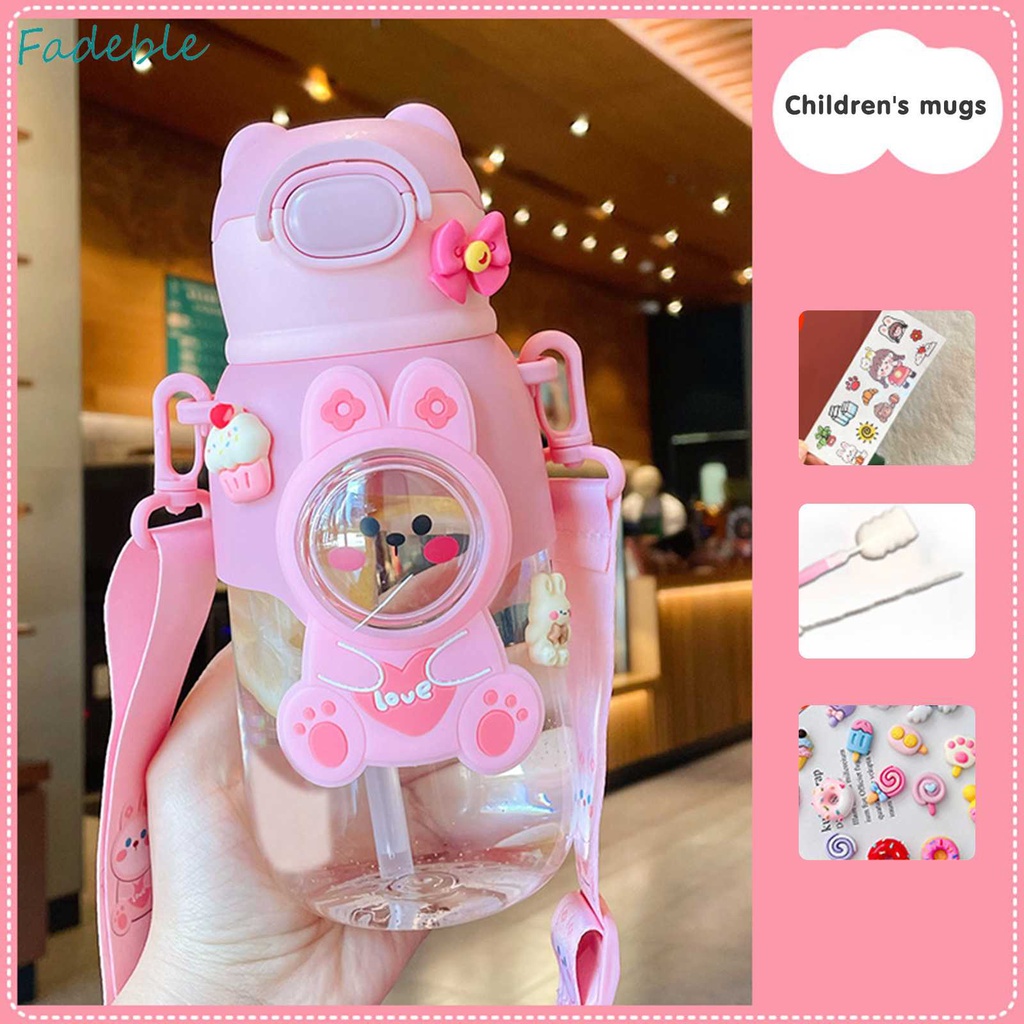 Bình Nước 660ml Bằng Nhựa Chống Tràn Dễ Thương Cho Bé