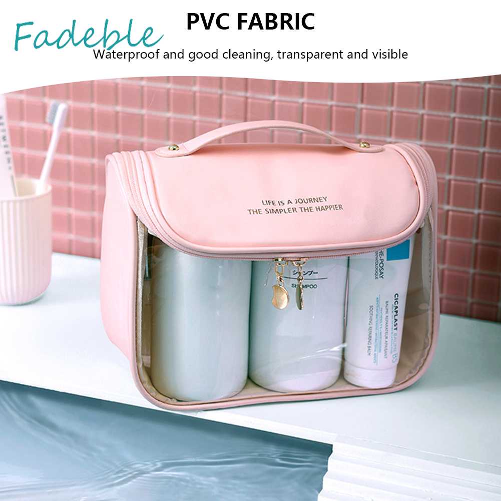 Túi Đựng Mỹ Phẩm Bằng PVC Cỡ Lớn Có Móc Treo Tiện Dụng