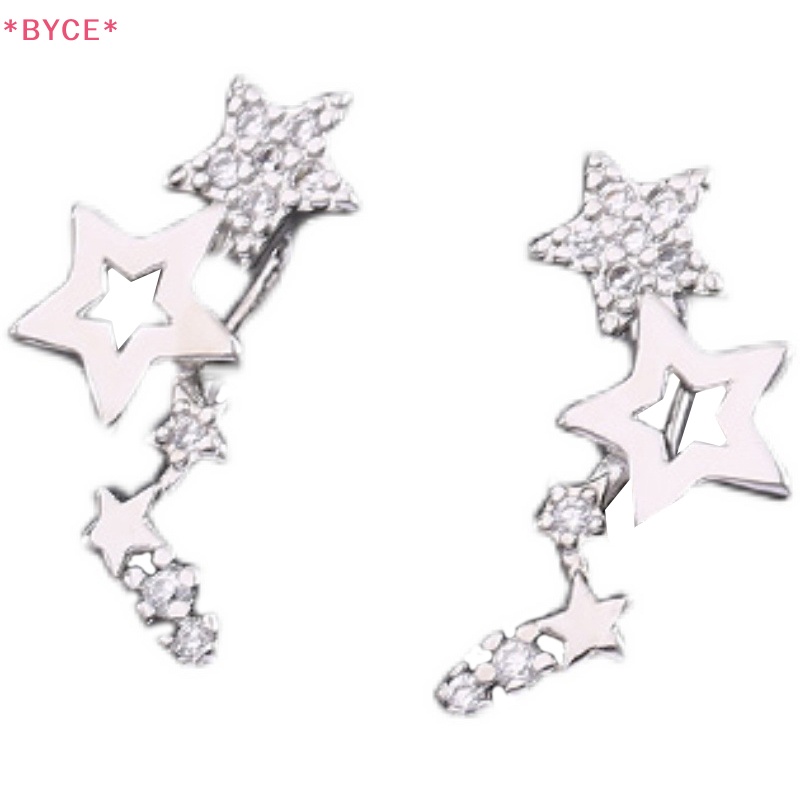 1 Đôi Bông Tai Hình Ngôi Sao Đính Đá Zircon Trắng Thời Trang Dành Cho Nữ Mới