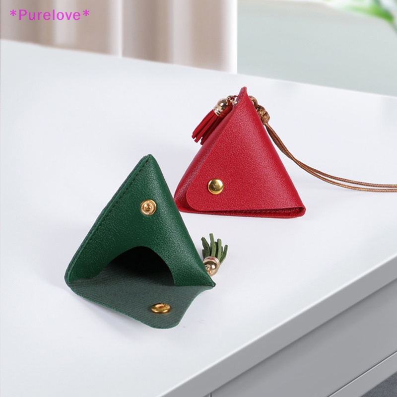 Ví Đựng Tiền Xu Bằng Da Hình Tam Giác Nhỏ Xinh Thời Trang Cho Nữ Mới