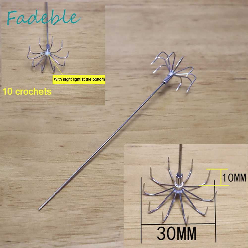 Bộ 10 Chiếc Móc Câu Hình Con Mực Phát Sáng Trong Bóng Tối