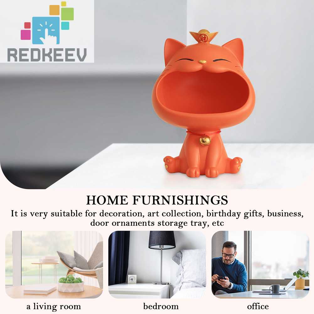 Giá Đỡ Chìa Khóa Bằng Nhựa Resin Hình Mèo May Mắn Cho Quán Cà Phê