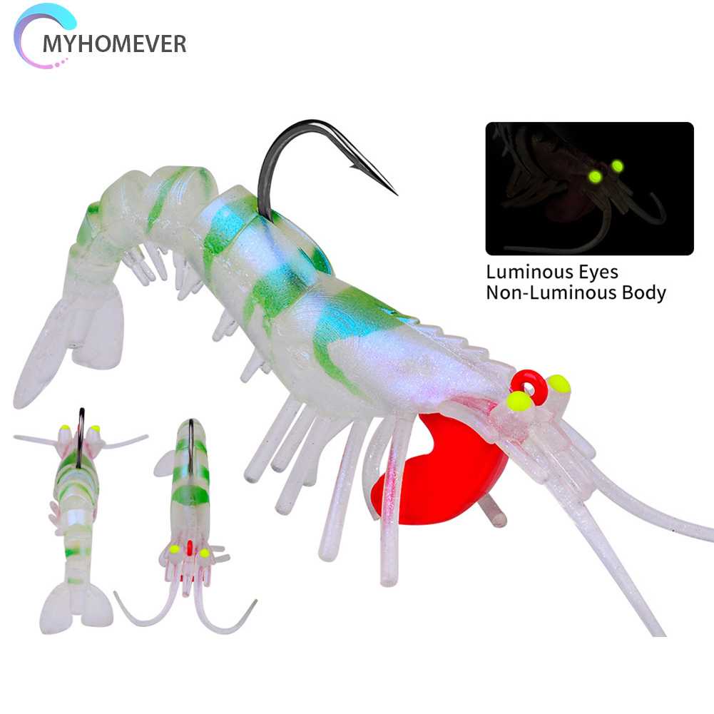 Mồi Câu Cá Giả Hình Tôm Dạ Quang Mềm Mại Kích Thước 7.3cm 6g