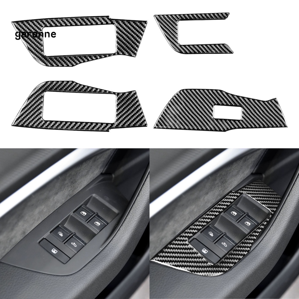 Set 4 Miếng Dán Trang Trí Bảng Điều Khiển Nâng Cửa Sổ Xe Hơi Cho Audi A6L A7 2019