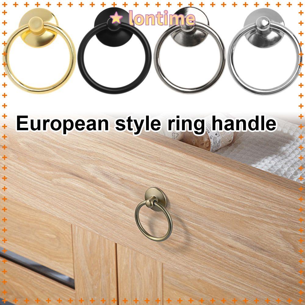 Tay Nắm Cửa Tủ Họa Tiết Vòng Nhẫn Phong Cách Châu Âu