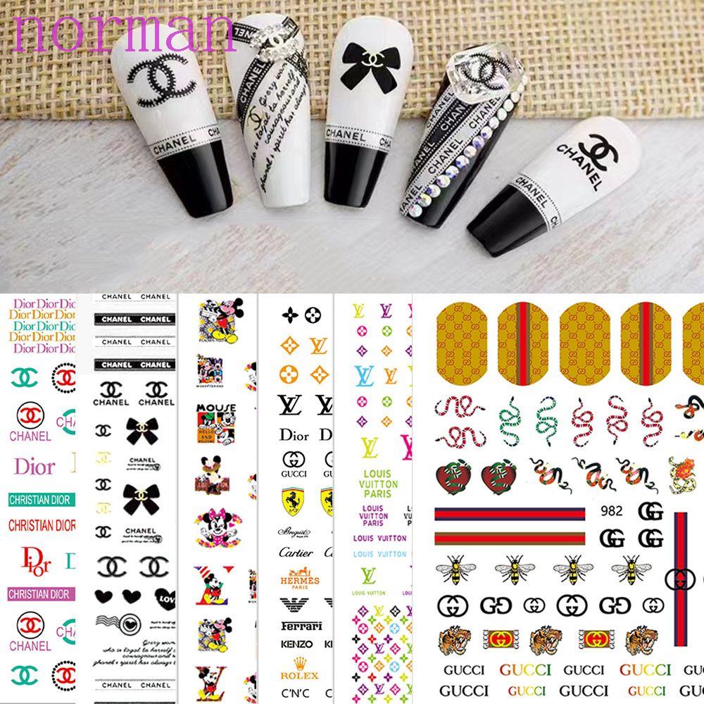 1 Tờ Nhãn Dán Trang Trí Móng Tay Hình Logo Thể Thao Sang Trọng Dành Cho Nữ