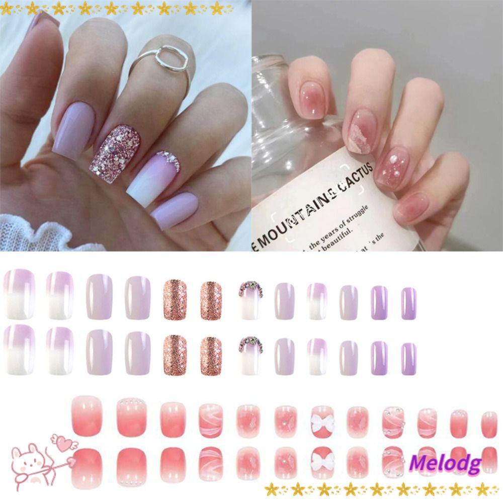 Bộ Móng Tay Giả Dạng Nhấn Che Phủ Toàn Diện Đầu Vuông