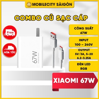 Combo sạc xiaomi 67w, type a - c, sạc nhanh, an toàn