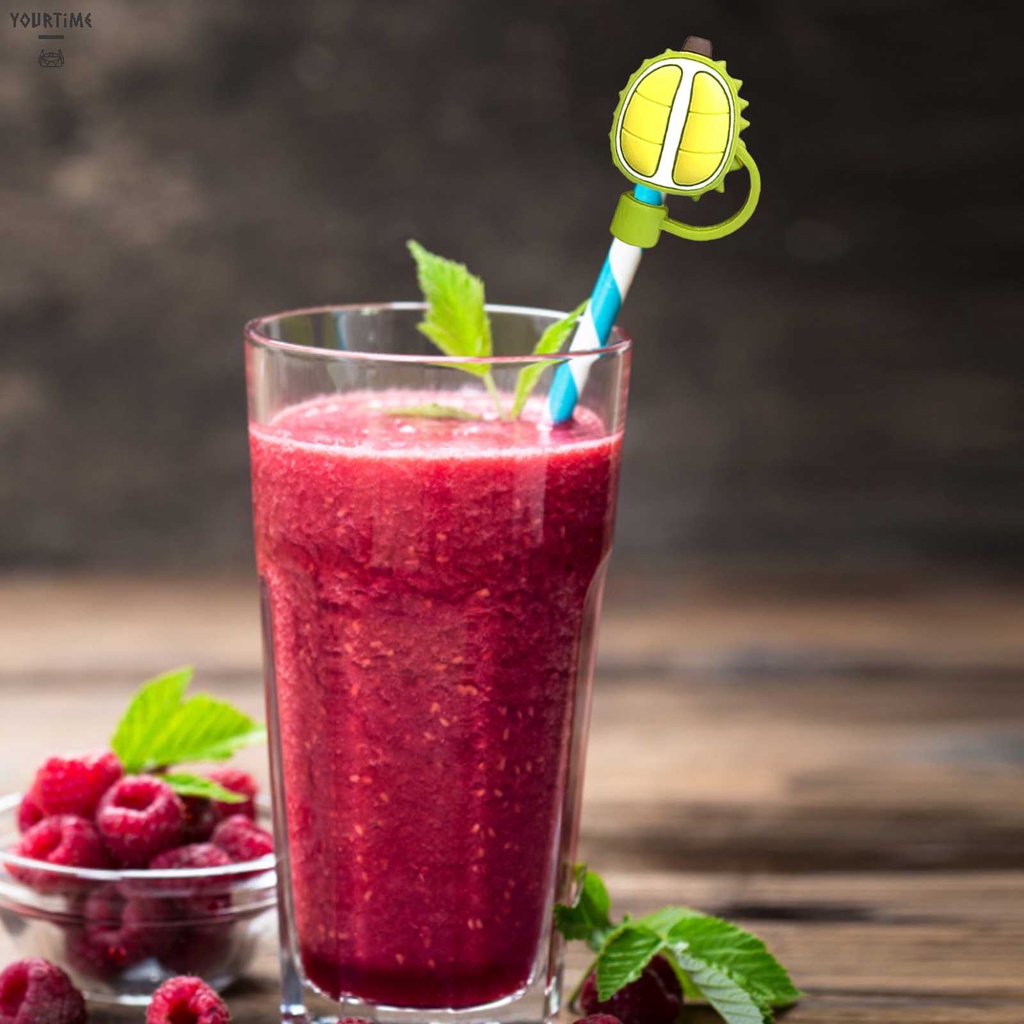 Ống Hút Silicon Tái Sử Dụng Họa Tiết Hoạt Hình 5-10mm