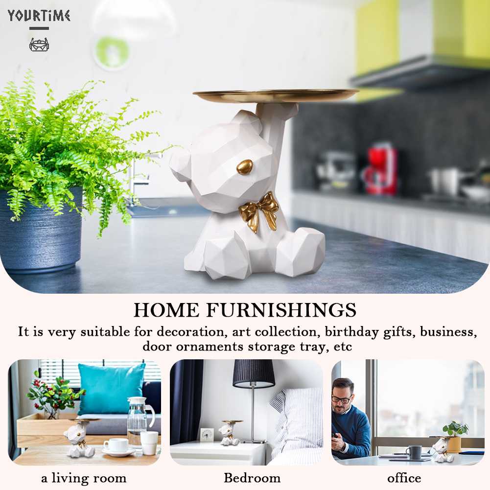 Giá Đỡ Chìa Khóa Bằng Resin Khắc Hình Gấu Độc Đáo Trang Trí Nhà Cửa