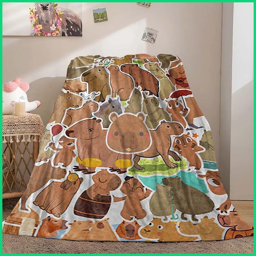 Chăn Capybara Trọng Lượng Nhẹ Và Mềm Mại Thiết Kế Hình Capybara Vui Nhộn