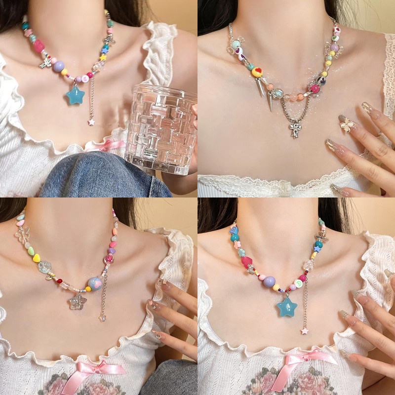 Vòng cổ Hình Ngôi Sao Nhiều Màu Sắc Dễ Thương Thời Trang Mùa Hè Cho Nữ