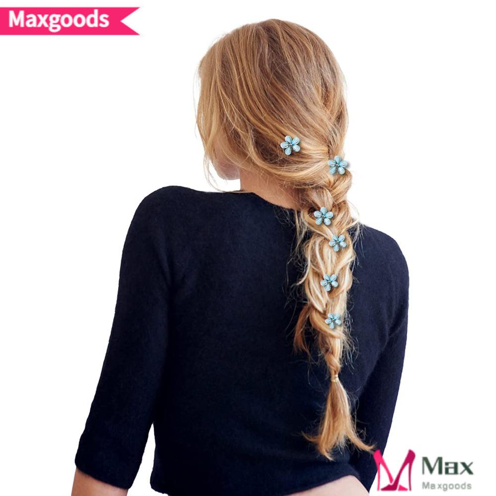 Bộ 10 Bông Hoa MAXG 10 Mảnh|Kẹp TóC PhốI Nơ ThờI Trang Cho Nữ|Băng Đô Cài Tóc Đính Hoa