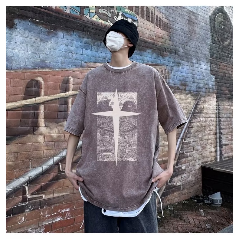Áo Thun Nam Ngắn Tay In Hình Phong Cách Hip Hop Cá Tính