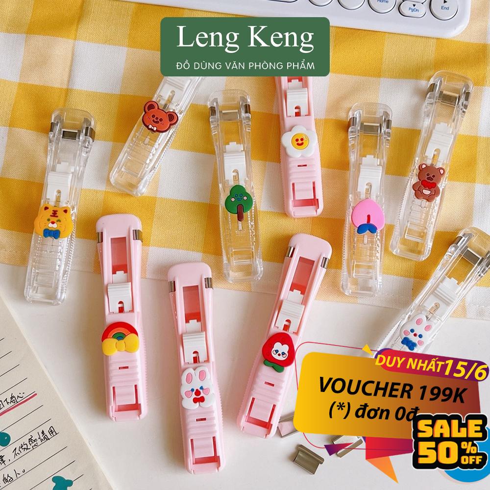 Bấm ghim kẹp giấy vĩnh cửu k nát giấy văn phòng phẩm Leng Keng tiện lợi cho học sinh GB02