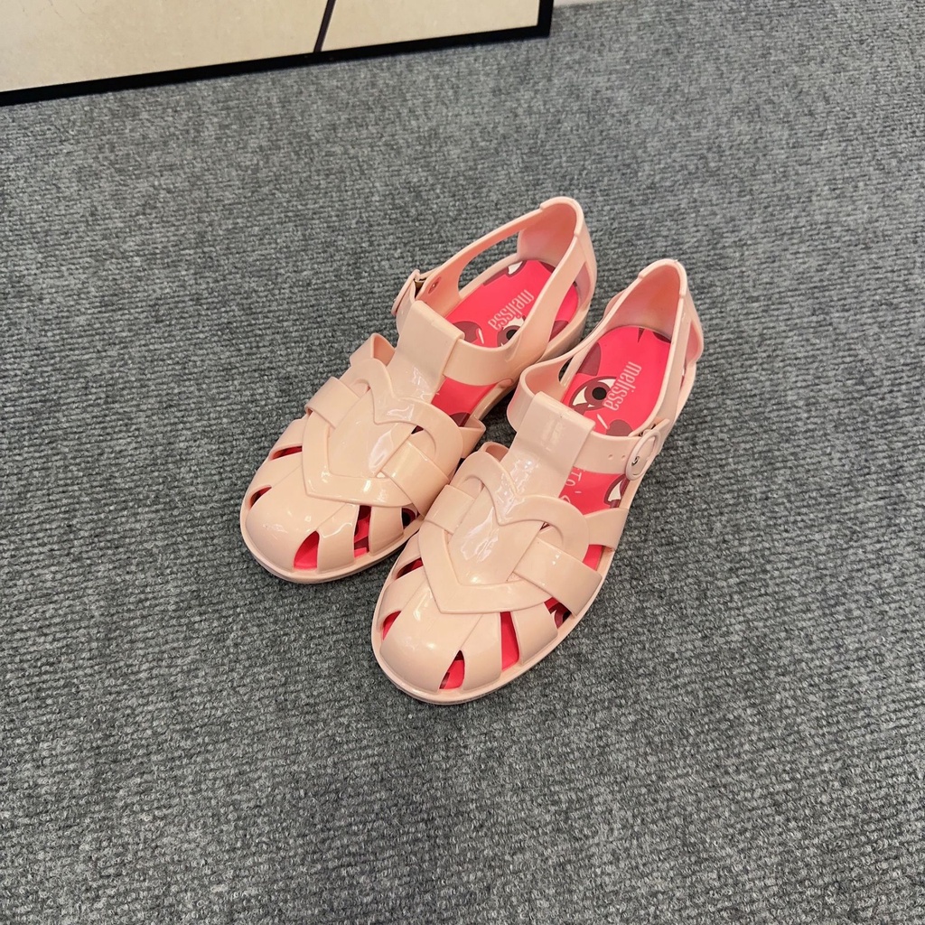 Sandal Cao Gót Bít Mũi Dệt Kim Phong Cách Retro Roman Mới 2023 Cho Nữ Đi Biển