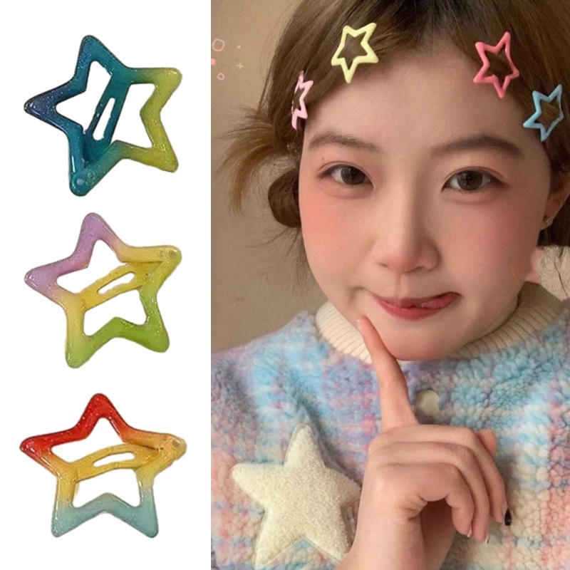 Kẹp Tóc Hình Ngôi Sao Năm Cánh Bằng Kim Loại Dễ Thương Xinh Xắn