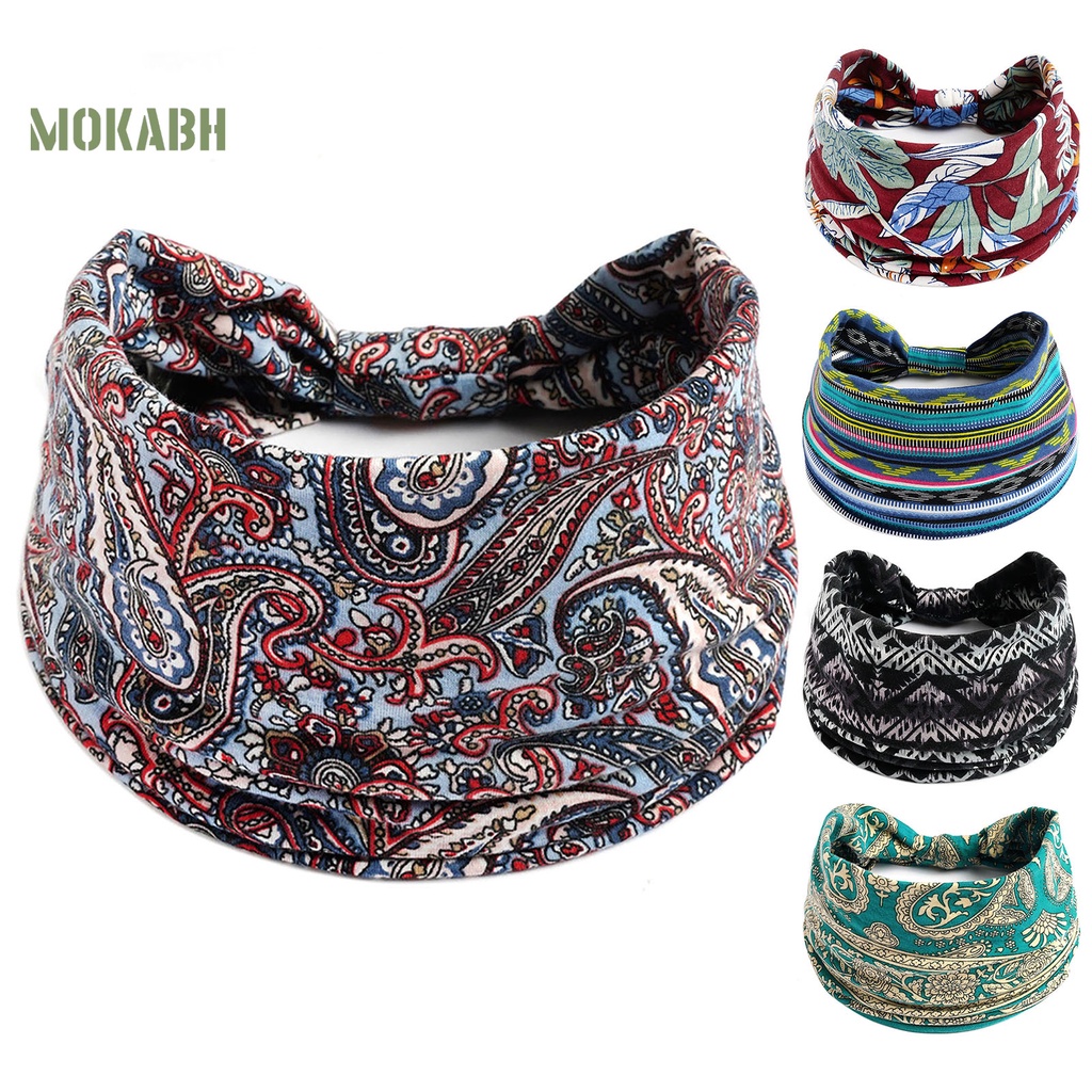 Băng Đô Thể Thao Thấm Hút Mồ Hôi Phong Cách Bohemia