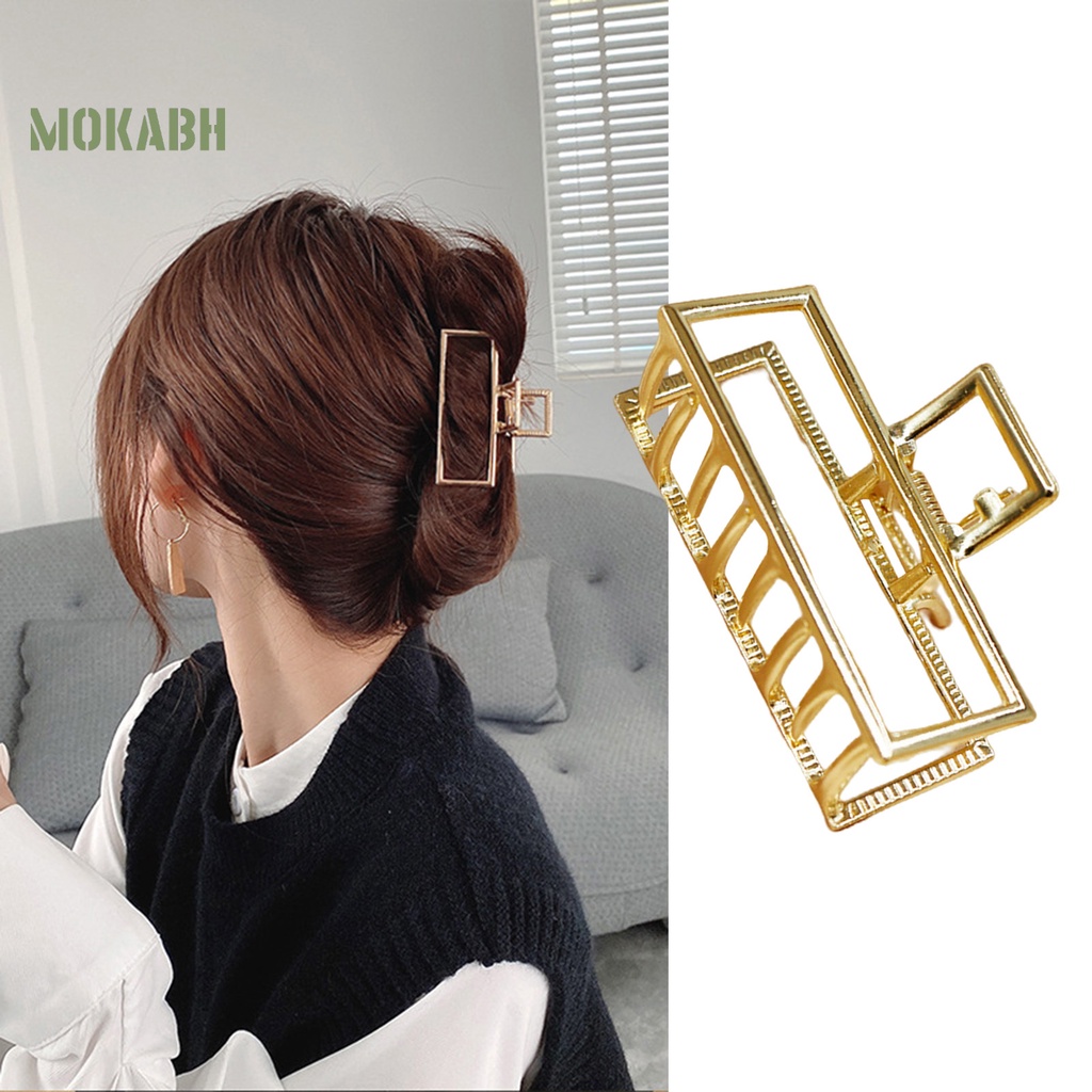 Kẹp Tóc Hình Bướm Màu Trơn Chống Trượt Mạ Điện Thời Trang Dành Cho Nữ