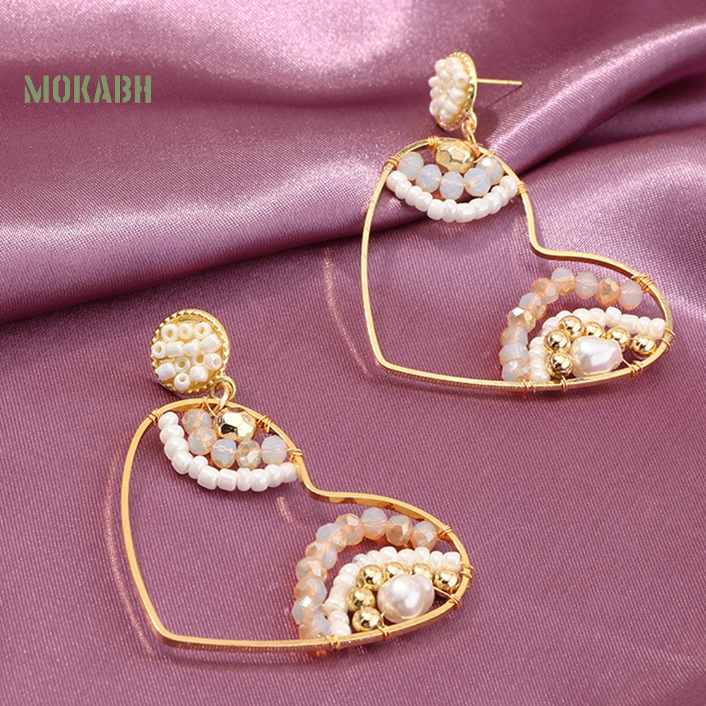 [Mok Abh] Bông Tai Hình Trái Tim Phong Cách Du Mục