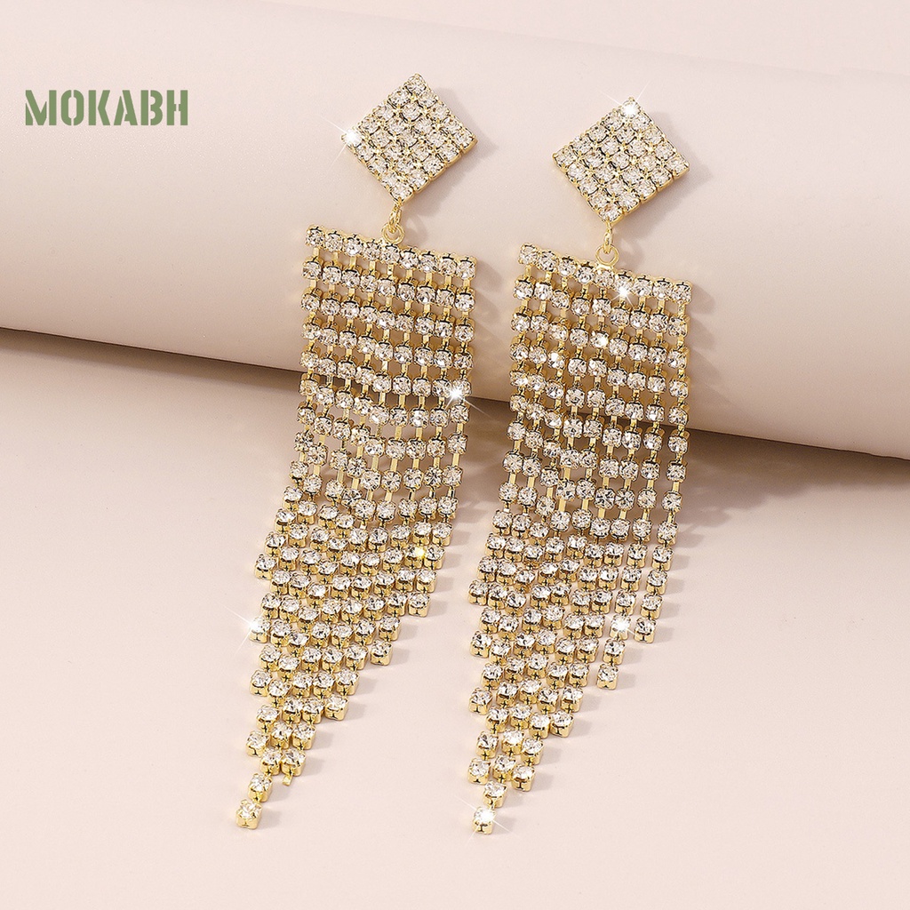 1 Đôi Bông Tai Đính Đá Lấp Lánh Phong Cách Bohemian Thời Trang Cho Nữ