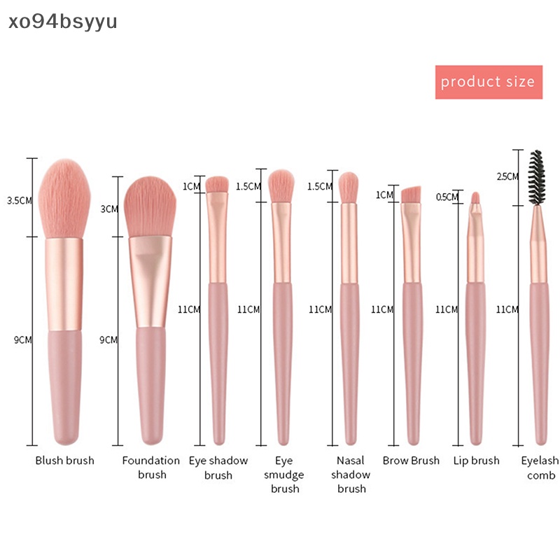 Set 8 Cọ Trang Điểm Xo94Bsyu Thiết Kế Nhỏ Gọn Tiện Dụng