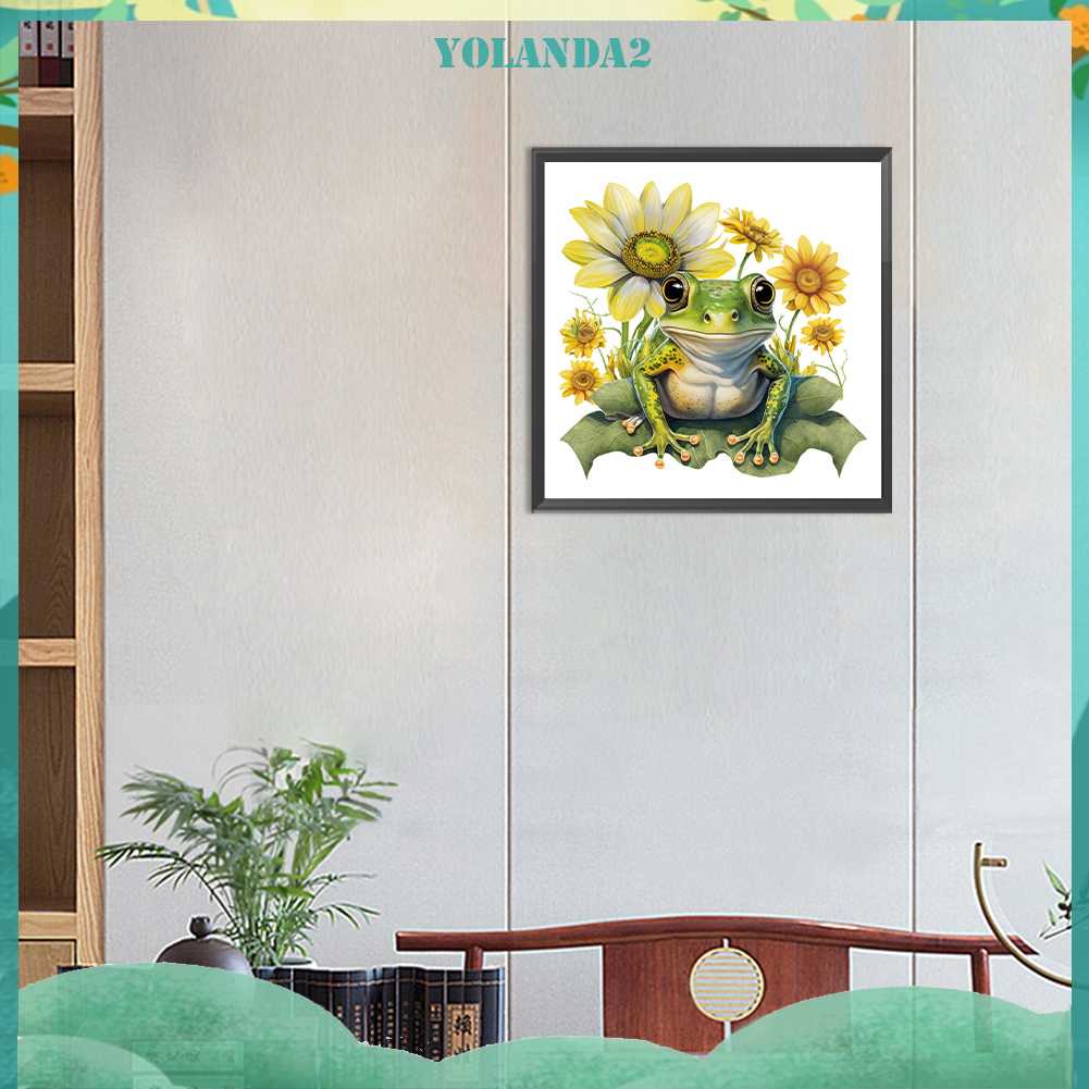 Tranh Đính Đá Kim Cương Toàn Bộ 5D DIY Hình Vẽ Hoa Hướng Dương / Ếch