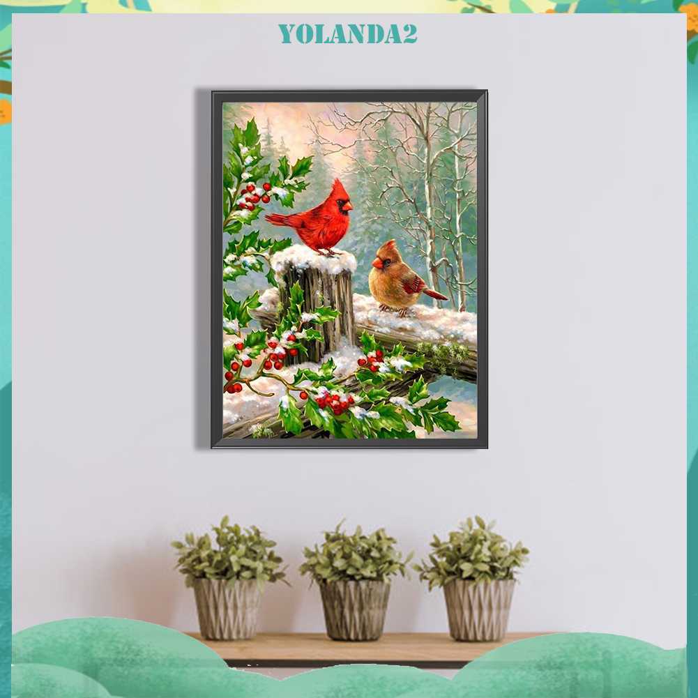 Tranh Đính Đá Kim Cương Toàn Bộ 5D DIY Hình Chim Sẻ