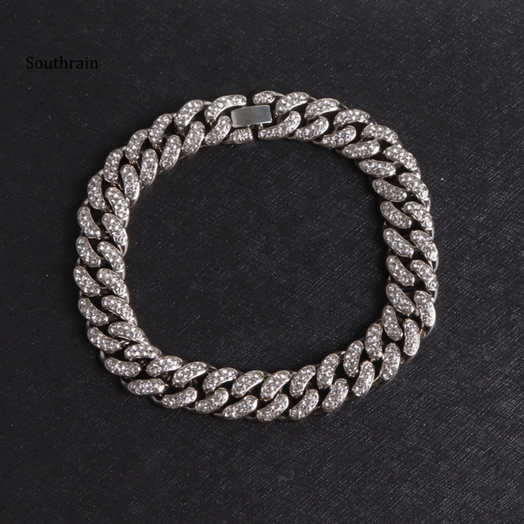 Vòng Cổ Chuỗi Xích Đính Đá Lấp Lánh Chống Dao Rách Cho Chó Mèo