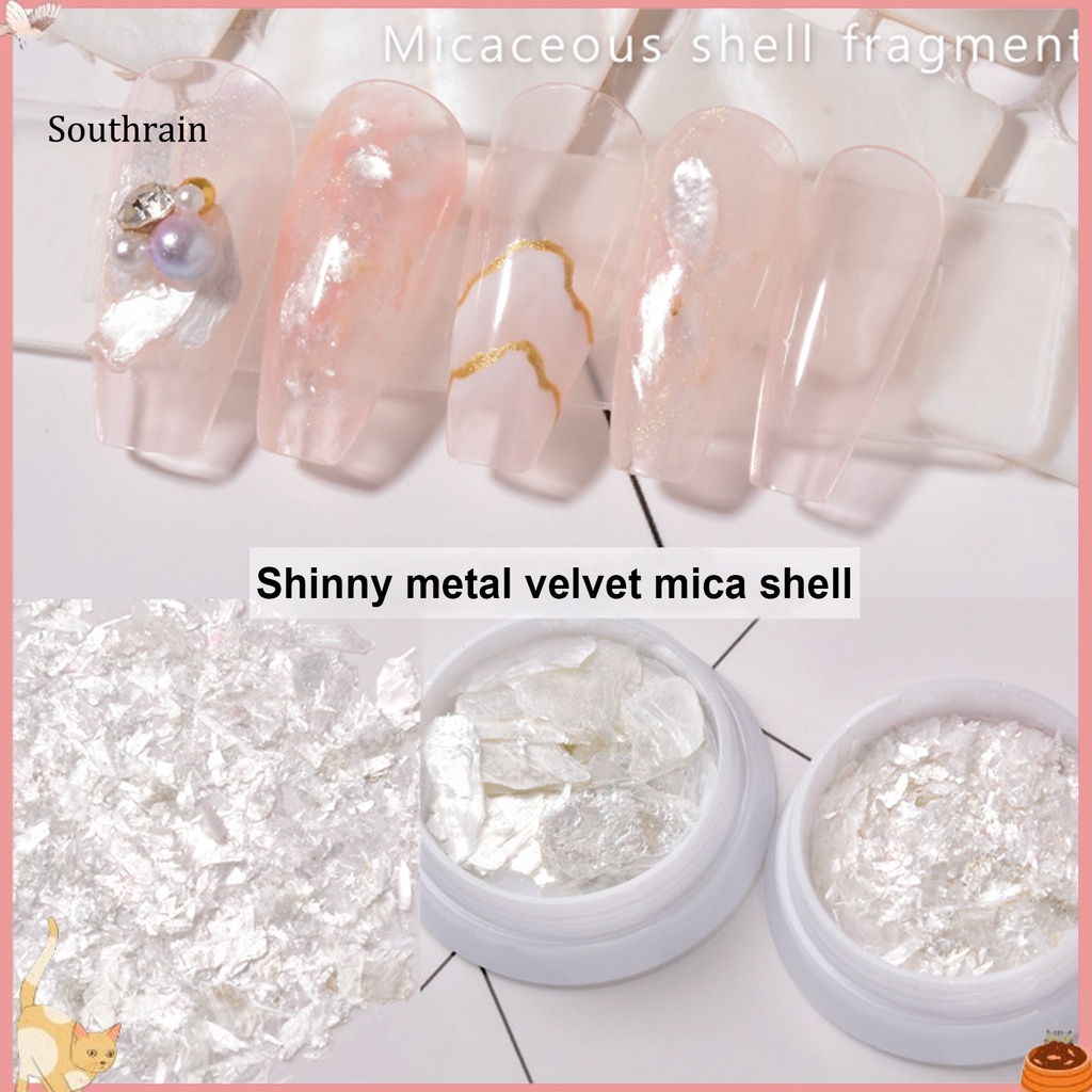 1 Hộp Sequin Hình Vỏ Sò Lấp Lánh Không Phai Màu Trang Trí Móng Cho Nữ